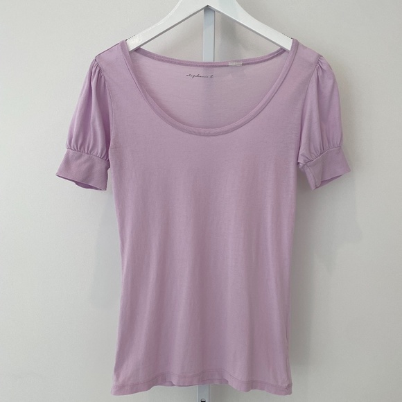 STEPHANIE B PIMA COTTON LAVENDER TSHIRT 0416 SMALL - Picture 1 of 10